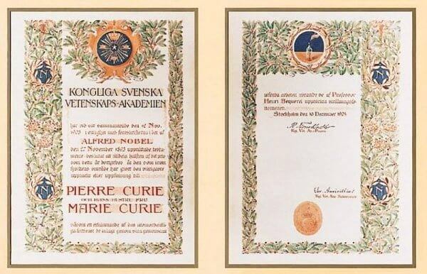 cuándo ganó el Nobel Marie Curie