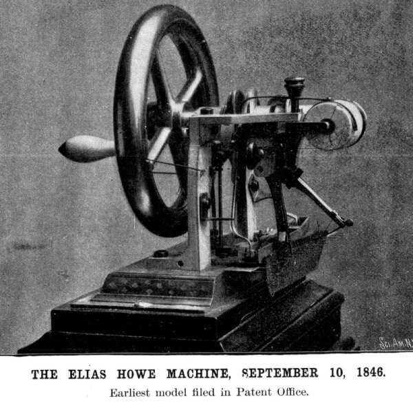 origen de la máquina de coser moderna