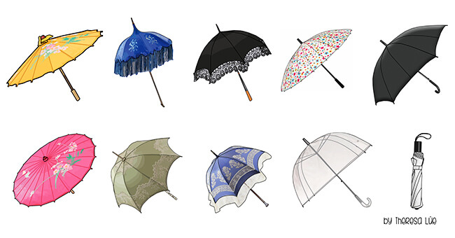 tipos de paraguas antiguos