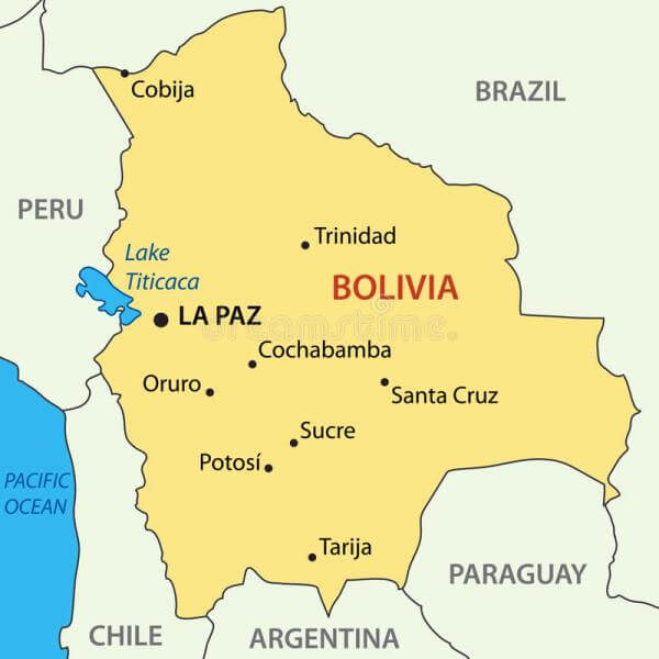 mapa geográfico Bolivia