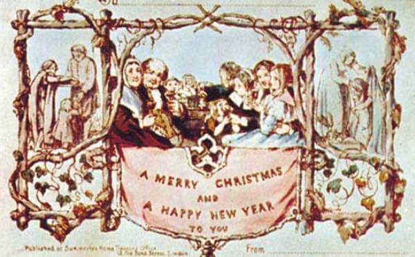 quién creó la primera tarjeta de felicitación navideña